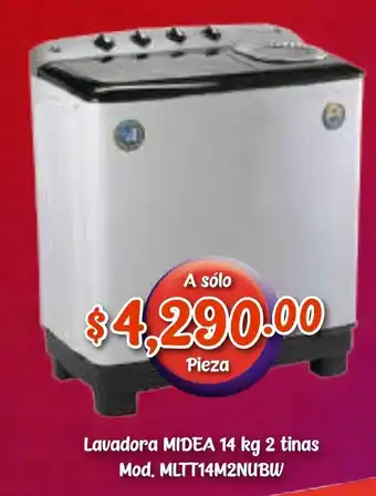 Super Aki Lavadora MIDEA 14kg 2 Tinas Mod. MLTT14M2NUBW oferta