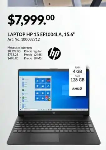 Office Depot Laptop HP 15 EF1004LA 15.6" oferta