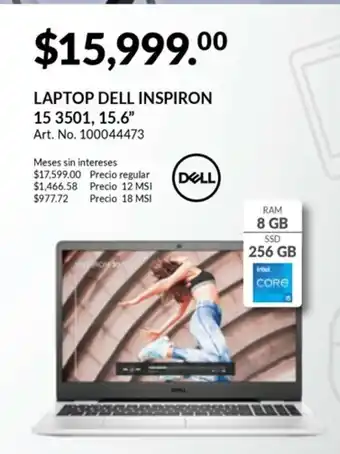 Office Depot Laptop DELL Inspiron 15 3501, 15.6" oferta