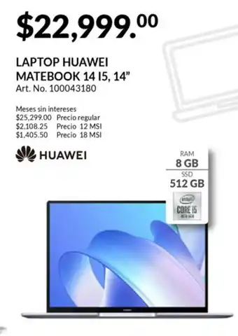 Office Depot Laptop Huawei Matebook 14 I5 14" oferta