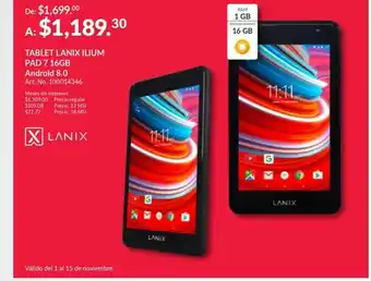 Office Depot Tablet Lanix Ilium Pad 7 16GB Android 8.0 oferta