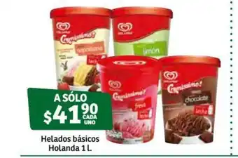 Soriana Súper Helados Basicos Holanda 1L oferta