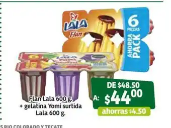 Soriana Súper Flan Lala 600g + Gelatina Yomi Surtida Lala 600g oferta