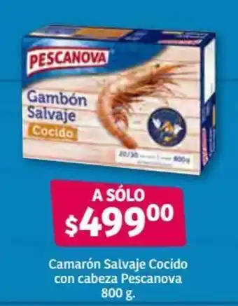 Soriana Súper Camaron Salvaje Cocido Con Cabeza Prescanova 800g oferta
