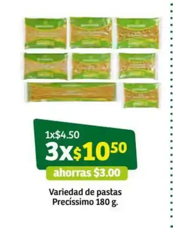 Soriana Súper Variedad de Pastas Precissimo 180g oferta