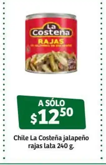 Soriana Súper Chile La Costeña Jalapeño Rajas Lata 240g oferta