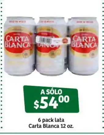 6 Pack Lata Carta Blanca 12 oz