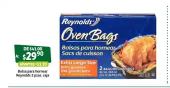 Soriana Súper Bolsa para Hornear Reynolds 2 pzas caja oferta