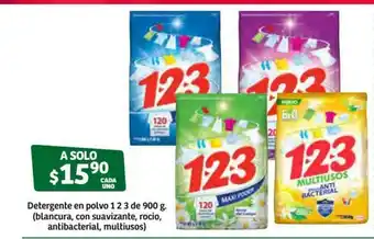Soriana Súper Detergente en Polvo 1 2 3 de 900g oferta