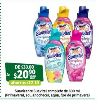 Soriana Súper Suavizante Suavitel Complete de 800ml oferta