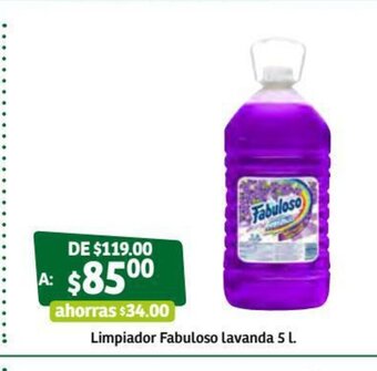 Soriana Súper Limpiador Fabuloso Lavanda 5L oferta