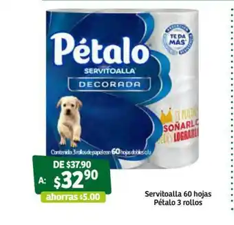 Soriana Súper Servitoalla 60 Hojas Petalo 3 Rollos oferta