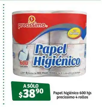 Soriana Súper Papel Higienico 600 hjs Precissimo 4 Rollos oferta
