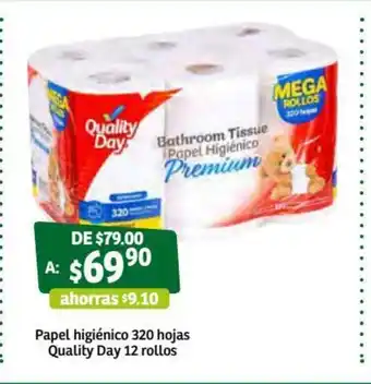 Soriana Súper Papel Higienico 320 Hojas Quality Day 12 Rollos oferta