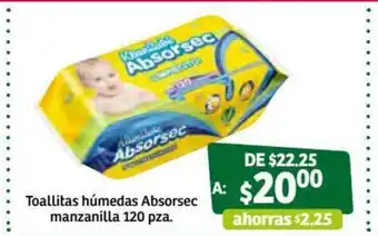 Soriana Súper Toallitas Humedas Absorsec Manzanilla 120 pza oferta