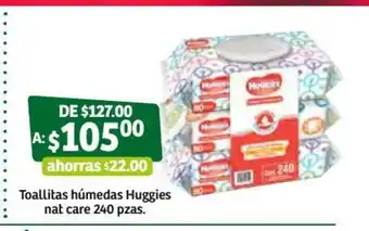 Toallitas Humedas Huggies Nat care 240 pzas