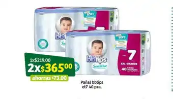 Soriana Súper Pañal bbtips et7 40 pza oferta