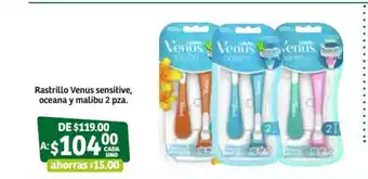Rastrillo Venus Sensitive, Oceana y Malibu 2 pva