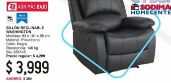 Sodimac Homecenter Sillon reclinable pu negro oferta