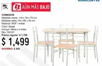 Sodimac Homecenter Comedor rectangular oferta