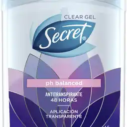 Farmacias YZA SECRET CLEAR PH BALANCED DESODORANTE GEL 45G oferta