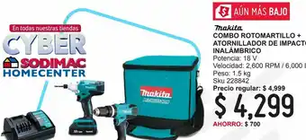 Sodimac Homecenter rotomartillo + atorn imp 18v oferta