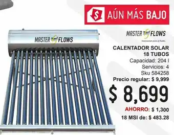 Calentador solar 18 tubos 204 lts