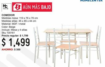 Sodimac Homecenter Comedor rectangular oferta