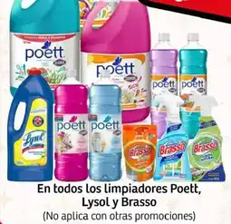 En todos los limpiadores Poett, Lysol y Brasso