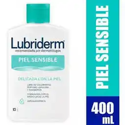 Farmacias YZA Lubriderm Piel Sensible 400Ml oferta