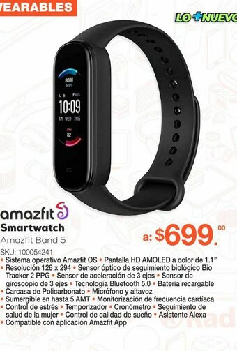 RadioShack Smartwatch amazfit band 5 / bluetooth / 5 atm / negro oferta
