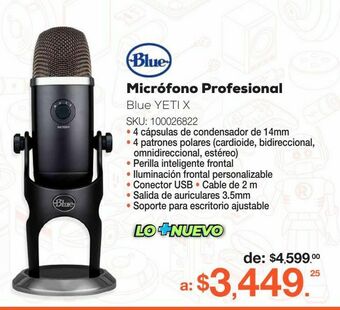 RadioShack Micrófono profesional blue yeti x / negro / usb oferta
