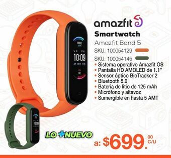RadioShack Smartwatch amazfit band 5 / bluetooth / 5 atm / naranja oferta