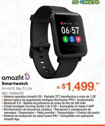 RadioShack Smartwatch amazfit bip s lite / bluetooth / 5 atm / negro oferta