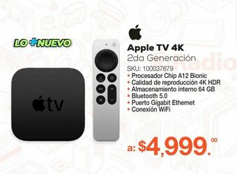 RadioShack Apple tv 4k 2da generación mxh02cl/a / ultra hd 4k / hdmi / negro con plata / 64 gb oferta