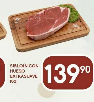 Alsuper Sirloin con hueso extra suave x kg oferta