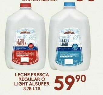 Alsuper Leche fresca regular o light alsuper 3.78 lts oferta