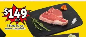 Soriana Mercado T-Bone de res suave congelado kilo oferta