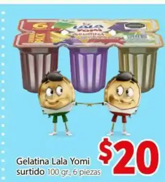 Soriana Mercado Gelatina Lala Yomi Surtido 100gr 6 Piezas oferta