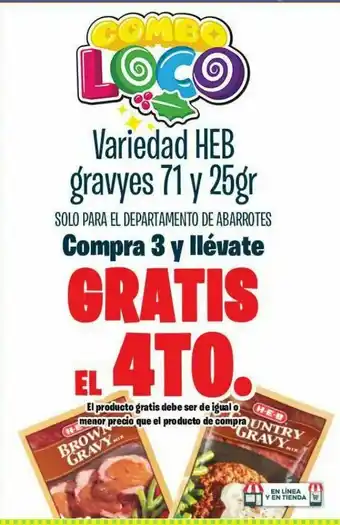 HEB Variedad heb gravyes 71 y 25g oferta