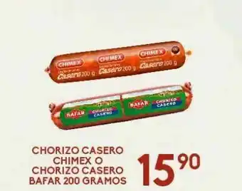 Chorizo casero chimex o chorizo casero bafar 200 gr