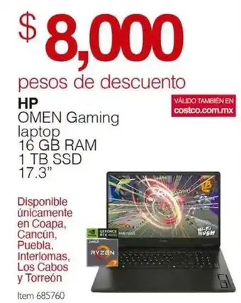 Costco HP OMEN Gaming laptop oferta