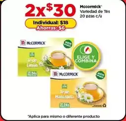 Bodega Aurrerá Mccormick - variedad de tés oferta
