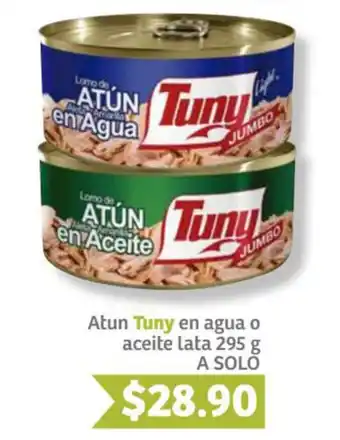 Soriana Súper Atun Tuny en Agua o Aceite Lata 295g oferta