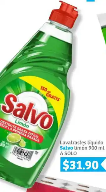 Soriana Súper Lavatrastes Líquido Salvo Limón 900ml oferta