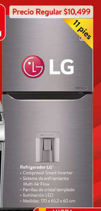Walmart LG Refrigerador 11 pies oferta