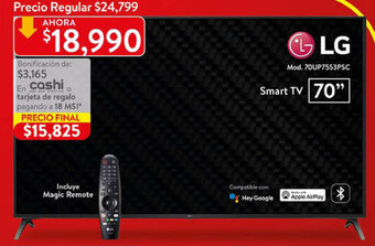 Walmart LG Smart TV 70" oferta
