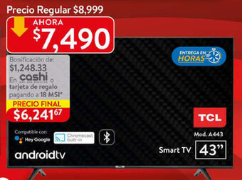 Walmart TCL Smart TV 43" oferta