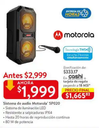 Sistema de Audio Motorola SP020