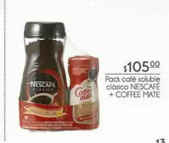 Café soluble clasico nescafe + coffee mate
